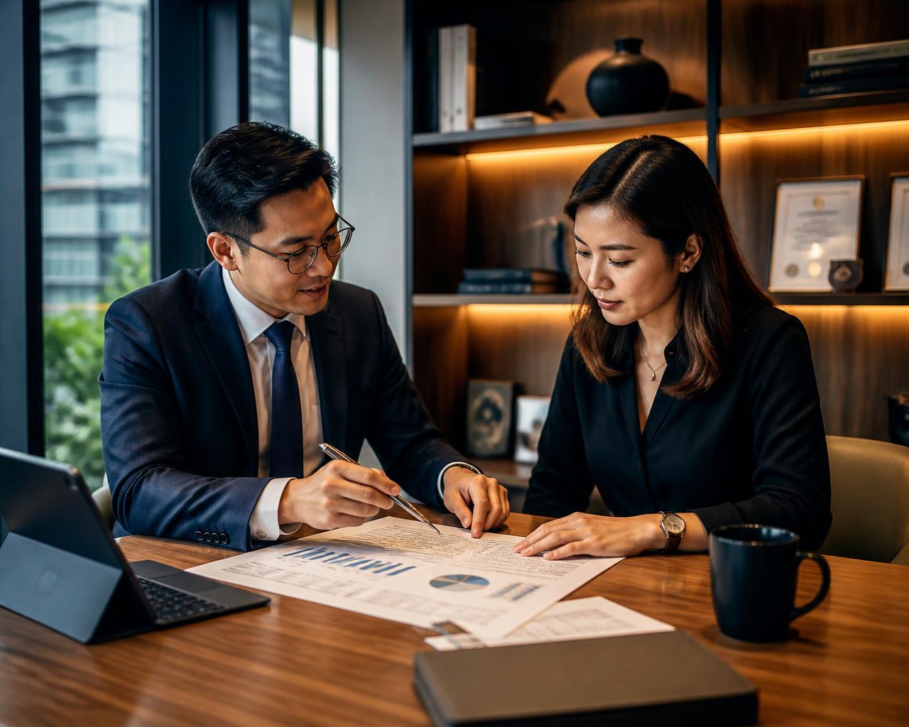 Loura adviser reviewing an assessment with a client
